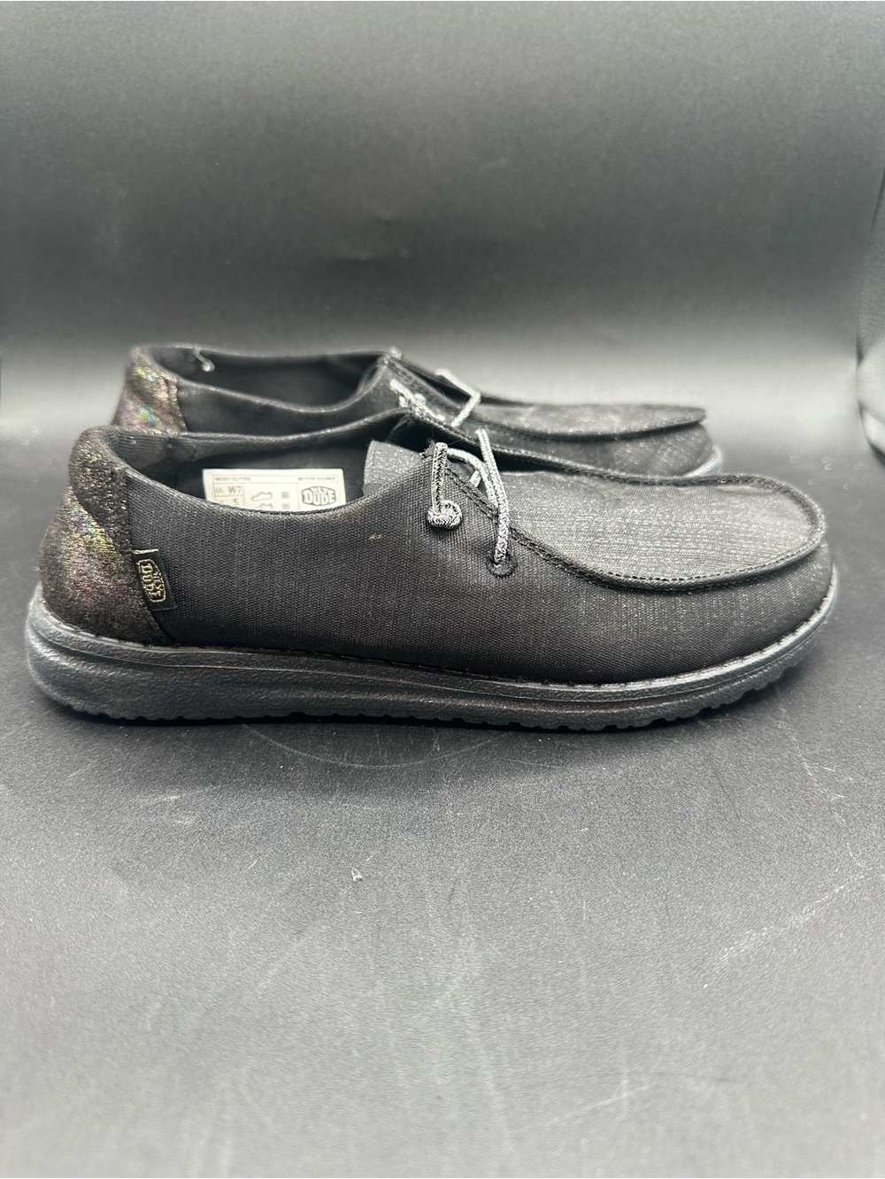 Hey Dude Wendy Glitter Meteor Shower Women's Sz 7 Slip On Casual Comfort Shoes